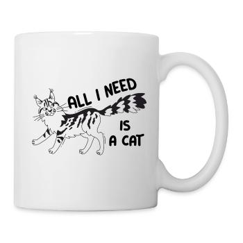 Chat Maine Coon avec citation All I need is a cat - Mug blanc - blanc - Droite