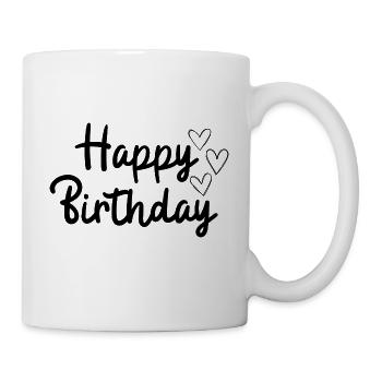 Happy birthday - Tasse - Weiß - Rechts