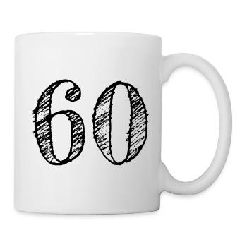 60 ans Numéro 60 Anniversaire d’anniversaire - Mug blanc - blanc - Droite