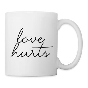 love hurts love font funny saying - Mug - white - Right