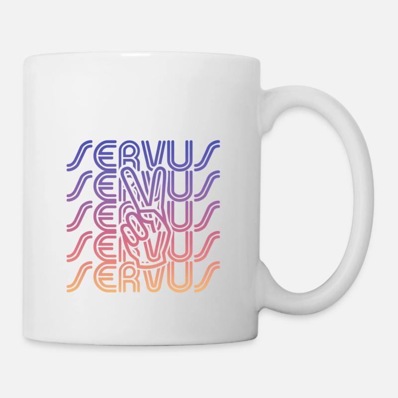 servus peace - Tasse - Weiß