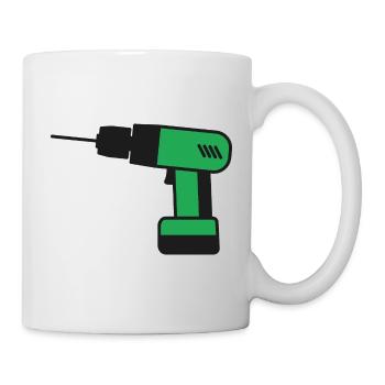 Werkzeug Akkuschrauber Bohrmaschine - Tasse - Weiß - Rechts