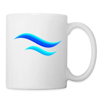 Blaue Wellen Wasser Zeichen Symbol Meer Shirts etc - Tasse - Weiß - Rechts