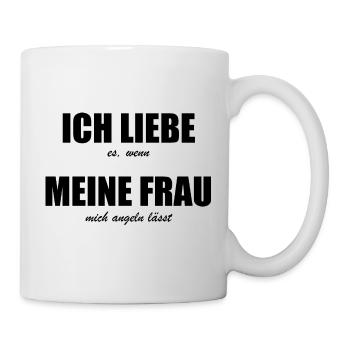 Ich liebe meine Frau angeln Angler Fischer - Tasse - Weiß - Rechts