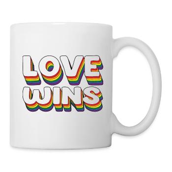 Love Wins LGBTQ Rainbow Gay Pride CSD Gift - Mug - white - Right