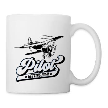 Fliegen Flieger Pilot Pilotin | Farben änderbar - Tasse - Weiß - Rechts