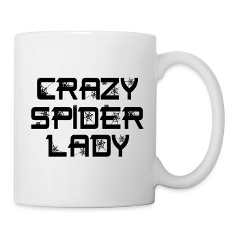 Lustige verrückte Spinne Dame Haustier Spinne Besitzer - Tasse - Weiß - Rechts