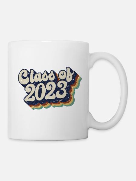 Cadeau de fête de remise des diplômes de la classe de 2023 pour lui et elle - Mug blanc - blanc