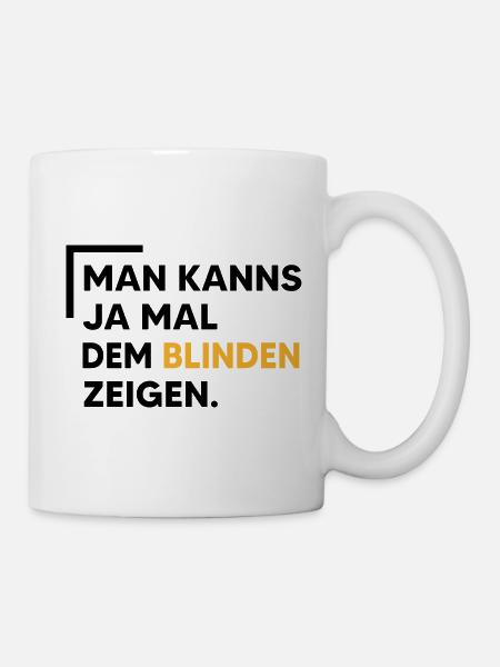 blind sehbeeinträchtigung blindenstock blindheit - Tasse - Weiß
