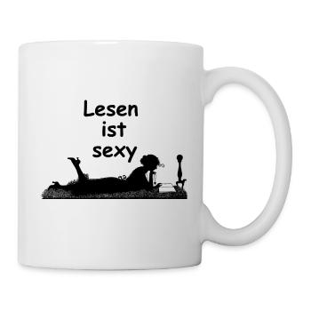 Lesen ist sexy - Tasse - Weiß - Rechts