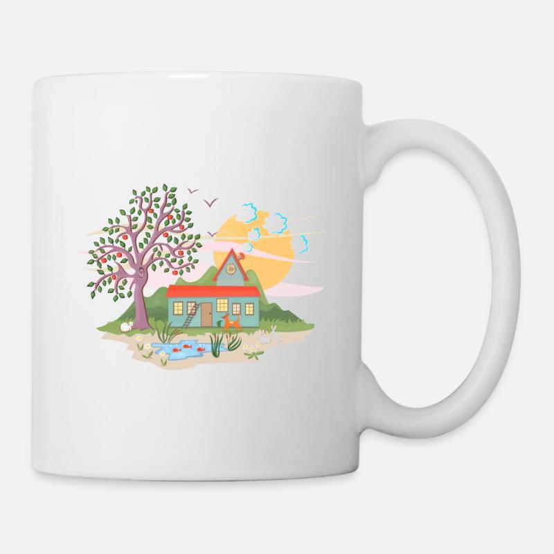petite maison dans la prairie - Mug blanc - blanc