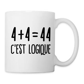 Mathématique humour logique - Mug blanc - blanc - Droite