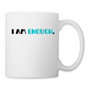 T-Shirt mit motivierender Phrase| "Ich bin genug" - Tasse - Weiß - Rechts