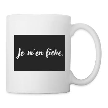 T-shirt imprimé je m’en fiche - Mug blanc - blanc - Droite