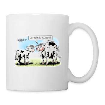 CO2 Kuh - Tasse - Weiß - Rechts