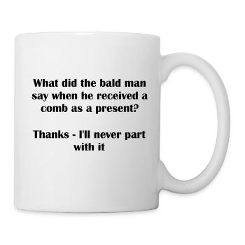 Bald Comb Pun - Mug - white - Right