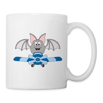 FLUGHUND - FLEDERMAUS - PILOT - FLUGZEUG - Tasse - Weiß - Rechts