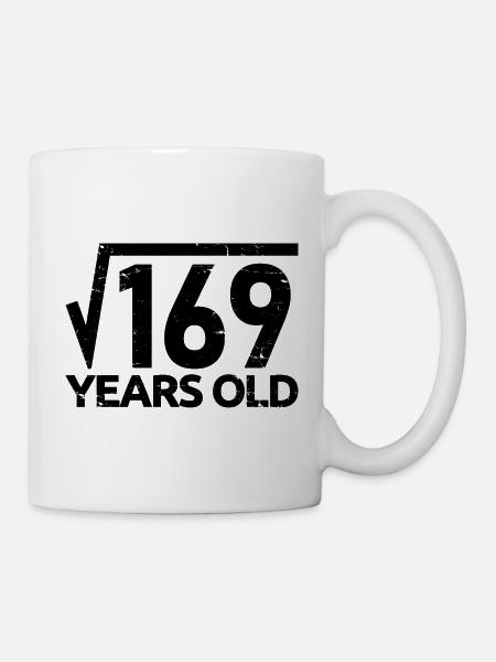 169 Quadratwurzel 13 Jahre alt Lustiger 13. Geburtstag - Tasse - Weiß
