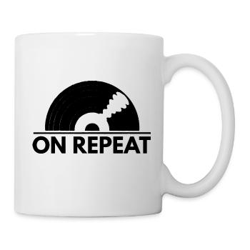Cool Vinyl Schallplatte Vintage | "On Repeat" - Tasse - Weiß - Rechts