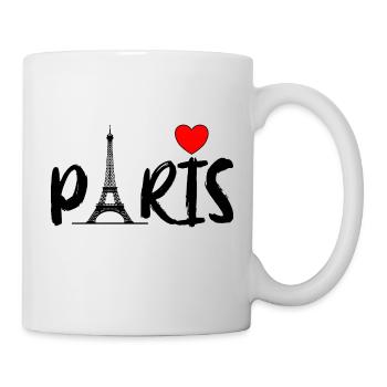 Police de Paris noire avec cœur et Tour Eiffel - Mug blanc - blanc - Droite