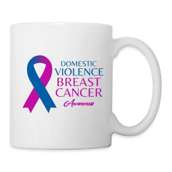 Häusliche Gewalt und Brustkrebsbewusstsein - Tasse - Weiß - Rechts