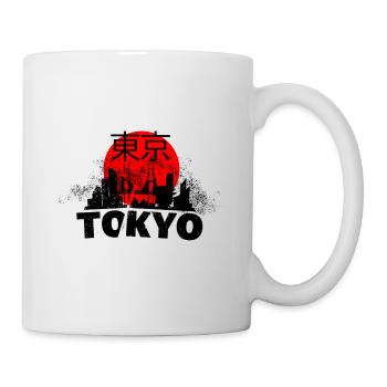 Tokyo Japon Asie Ville Skyline Police Grunge - Mug blanc - blanc - Droite