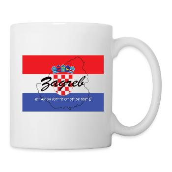Zagreb - Hauptstadt mit GPS & Flagge - Tasse - Weiß - Rechts