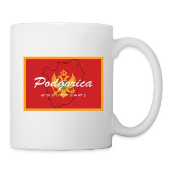 Podgorica - Hauptstadt mit GPS & Flagge - Tasse - Weiß - Rechts