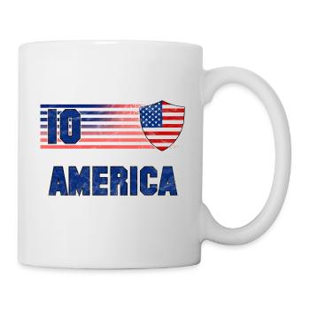 USA Fußball Mannschaft - Tasse - Weiß - Rechts
