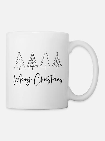 Schlicht Elegante Weihnachtsartikel - Tasse - Weiß