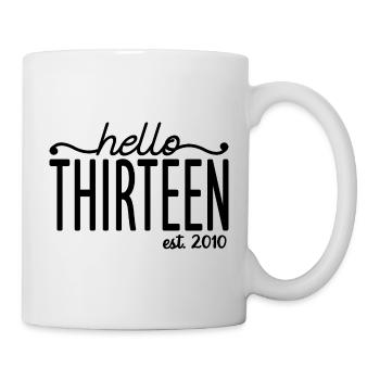 Hello Thirteen Est. 2010 Mignon 13ème anniversaire Cadeau - Mug blanc - blanc - Droite
