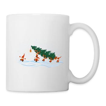 Zwerge mit Fichte - Tasse - Weiß - Rechts