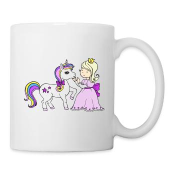 Licorne avec princesse - Mug blanc - blanc - Droite