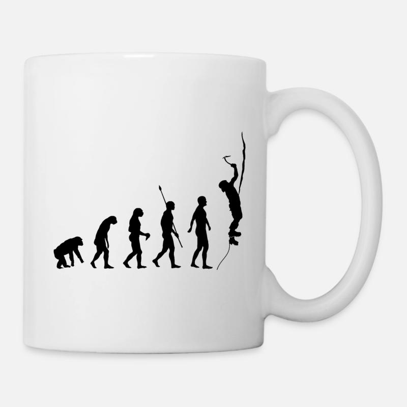 Evolution des Menschen, Eisklettern, Eiskletterer - Tasse - Weiß