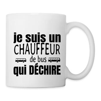 chauffeur de bus qui déchire - Mug blanc - blanc - Droite