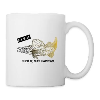 Zanderangeln F.I.S.H. gold black - Tasse - Weiß - Rechts