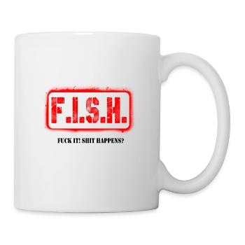 F I S H rot schwarz - Tasse - Weiß - Rechts