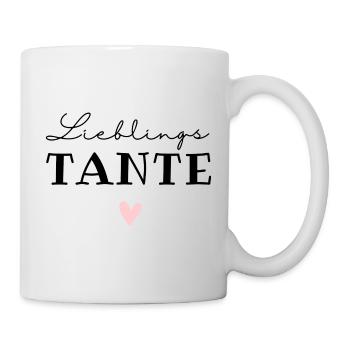 Lieblingstante / Beste Tante / Lieblingsmensch - Tasse - Weiß - Rechts