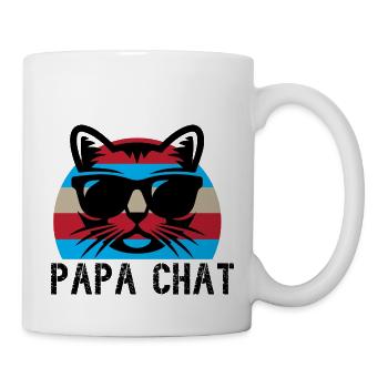 papa chat - Mug blanc - blanc - Droite