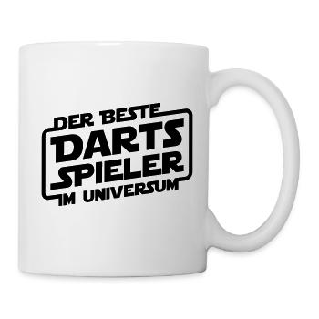Bester Darts Spieler im Universum - Tasse - Weiß - Rechts