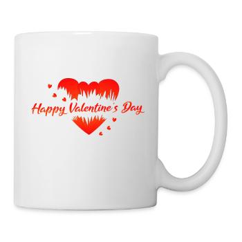 Saint-Valentin Cœurs rouges - Mug blanc - blanc - Droite