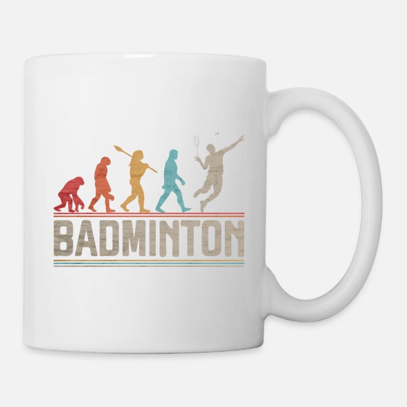 Évolution du badminton drôle de volants Birdie - Mug blanc - blanc