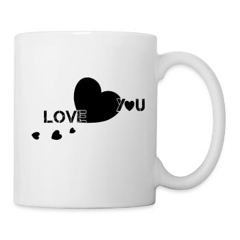 love you valentine couple hearts - Tasse - Weiß - Rechts