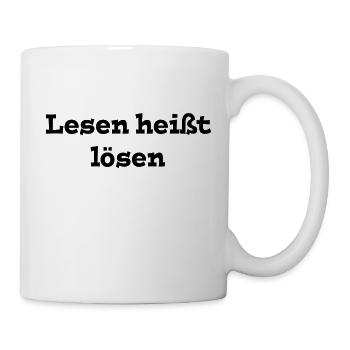 Bürospruch #lesenheißtlösen - Tasse - Weiß - Rechts