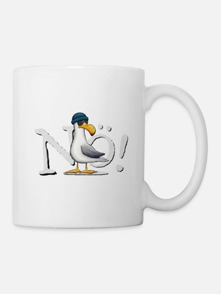 Nö Kein Bock Nordsee Ostsee schlechte Laune Möwe - Tasse - Weiß