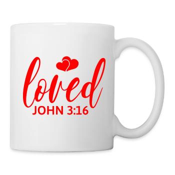Loved - John 3:16 - Tasse - Weiß - Rechts