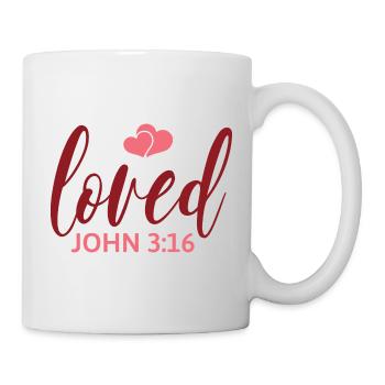 Loved - John 3:16 - Tasse - Weiß - Rechts