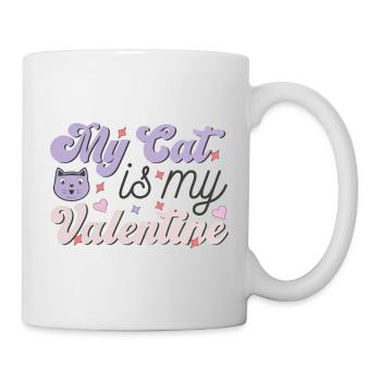 Mon chat est mon Valentin - Mug blanc - blanc - Droite