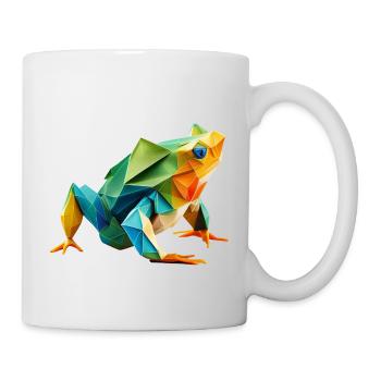 Origami Geometrie Frosch bunt modern arty - Tasse - Weiß - Rechts
