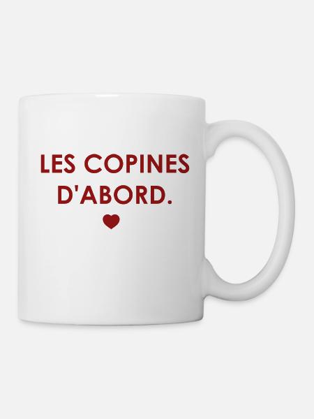 Les copines d'abord - cœur - Mug blanc - blanc